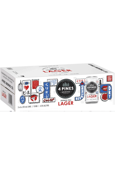 18 x 4 Pines Japanese Style Lager Can 375ml
