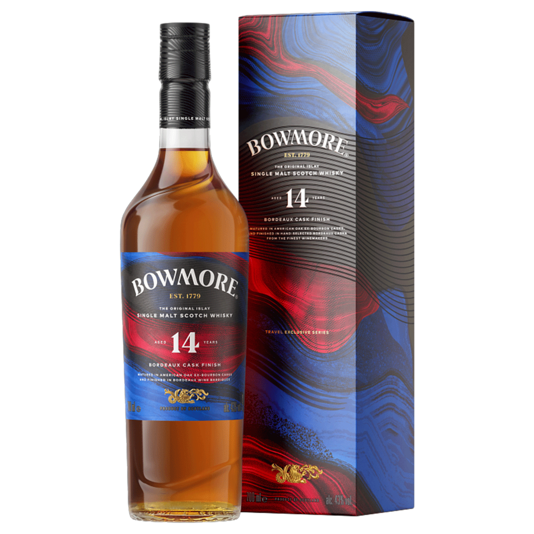 BOWMORE 14年 シングルモルトスコッチウイスキー Buy Bowmore 14 Year Old Bordeaux Wine Cask Finish 700ml w/Gift Box