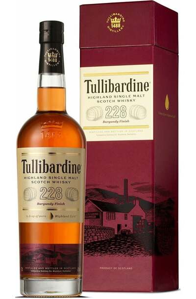 Tullibardine 228 Burgundy Cask Finish Single Malt Whisky 700ml Bottle w/Gift Box