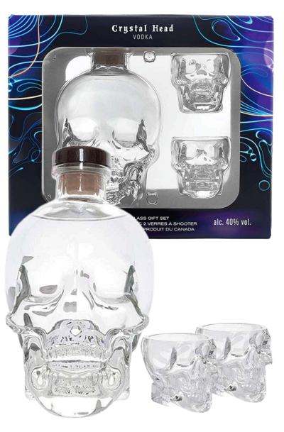 Crystal Head 700ml Gift Set with 2 Shot Glasses