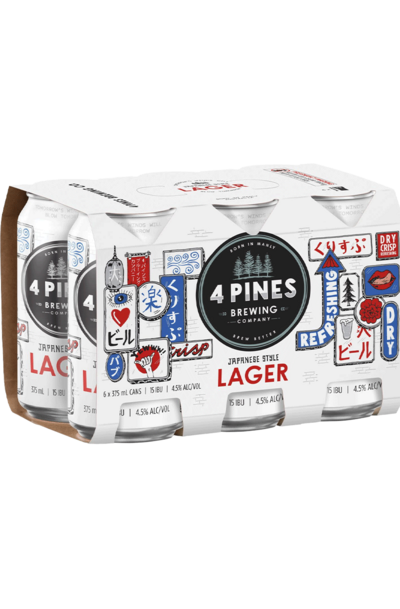 6 x 4 Pines Japanese Style Lager Can 375ml