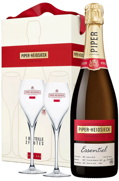 Piper Heidsieck Essential Extra Brut 750ml Giftset with 2 Glasses