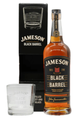 Jameson Black Barrel 700ml Bottle Giftset with Glass