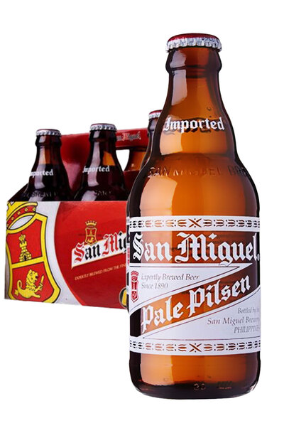 6 x San Miguel Pale Pilsen Beer Steinie Bottles Pack 320ml