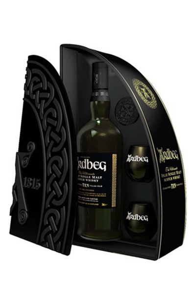 Ardbeg Quadrant 10 Year 700ml Gift Pack with 2 Glasses