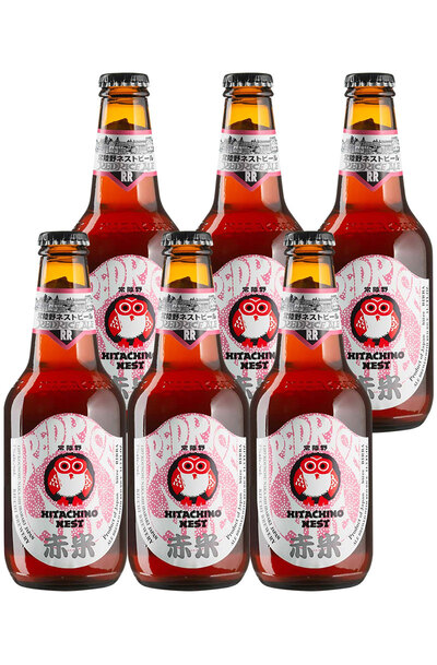 6 x Hitachino Nest Red Rice Ale Beer Bottles Pack 330ml