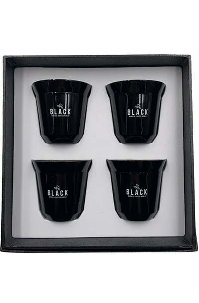 Double Wall Coffee Cup 4 Set - Black