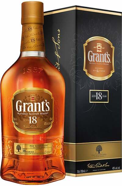 Grants 18 Year 700ml Bottle and box