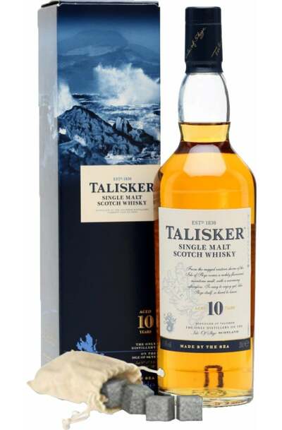 Talisker 10 Years 700ml Bottle w/ 4 Whisky Stones Gift Box