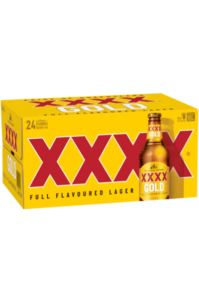 24 x XXXX Gold Beer Bottle 375ml